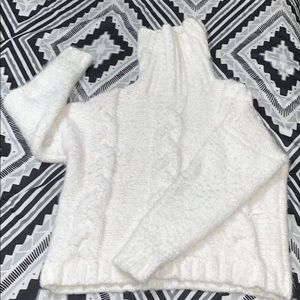 Thick white turtleneck